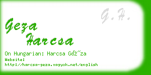 geza harcsa business card